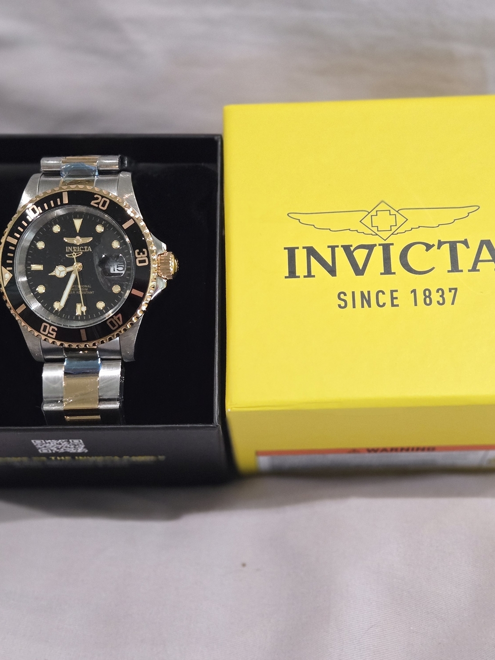 Invicta Men's Two-Tone Black and Gold Stainless Steel Watch
